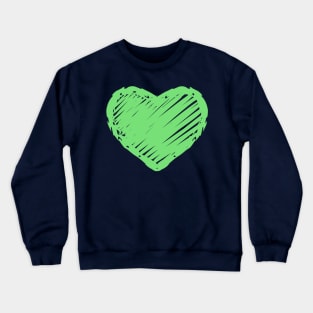 Pastel Green Heart Chalkboard Doodle Crewneck Sweatshirt